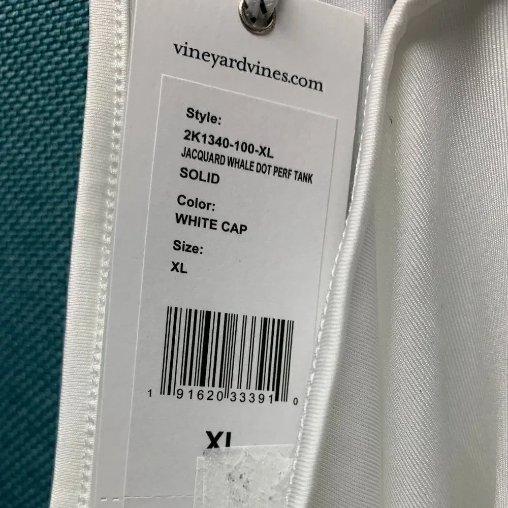 NWT Vineyard Vines Performance Logo Tank Top White Size XL